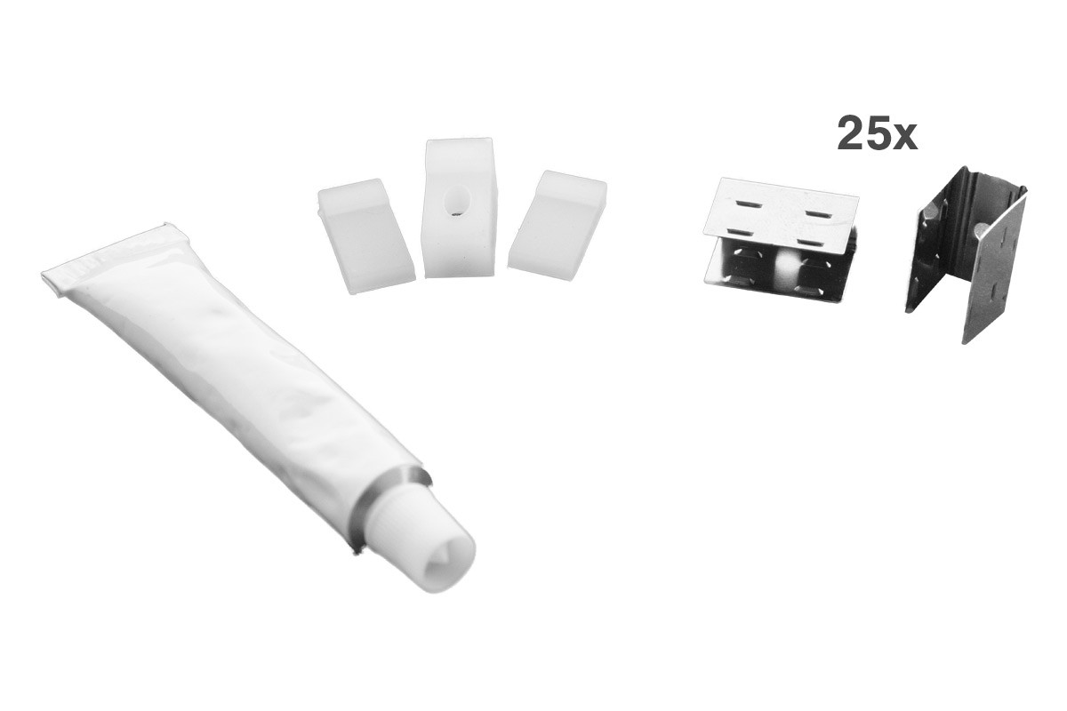 Contourverlichting budget - LED Neon - montage -  set klemmen en eindkapjes