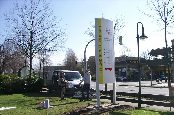 Reclamezuil Plaatsen van een reclamezuil 